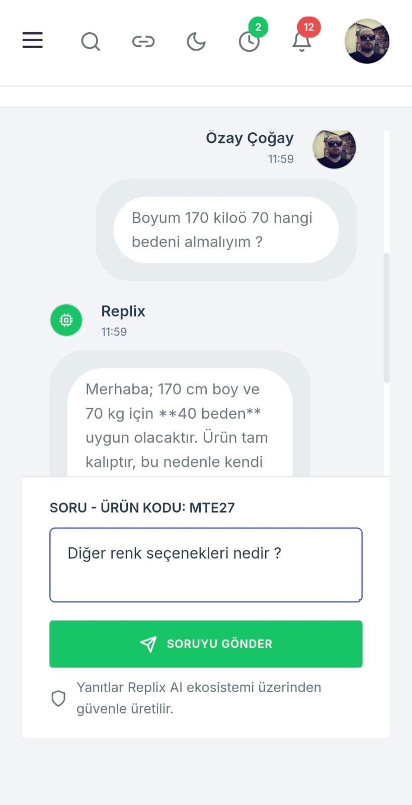 Replix otomatik yanıt onay akışı